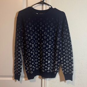 New Louis Vuitton Navy Patterned Sweater Mens size L